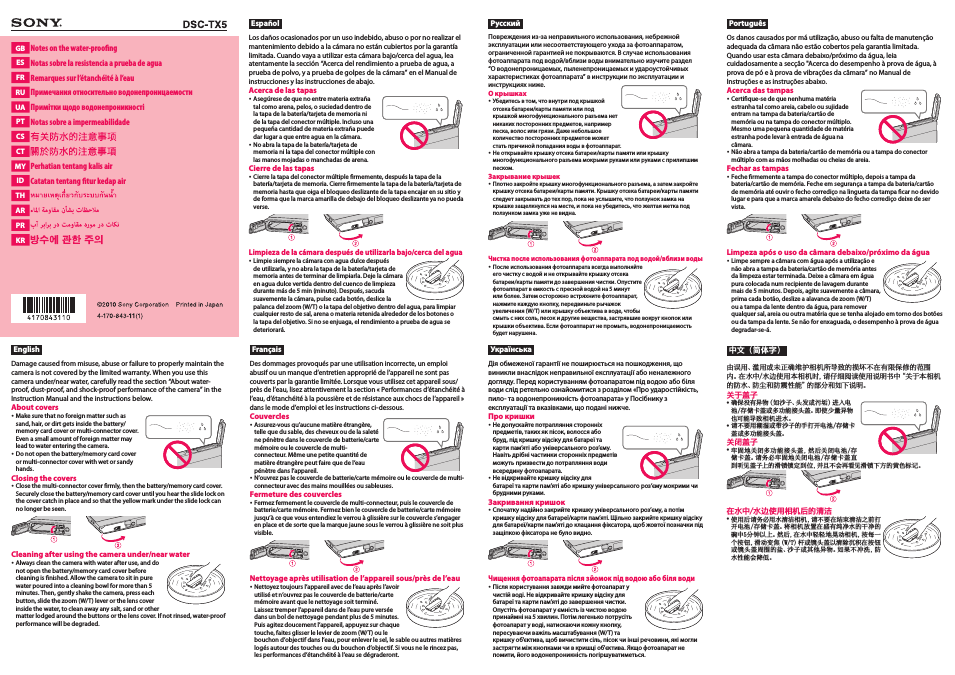 Инструкция по эксплуатации Sony DSC-TX5 | 2 страницы