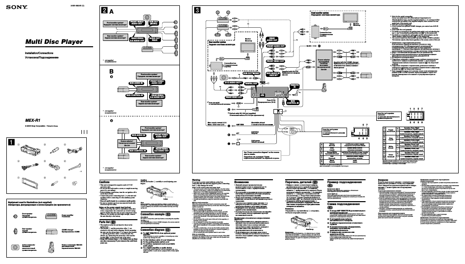Инструкция по эксплуатации Sony MEX-R1 | 2 страницы