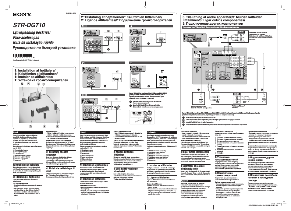 Инструкция по эксплуатации Sony STR-DG710 | 2 страницы