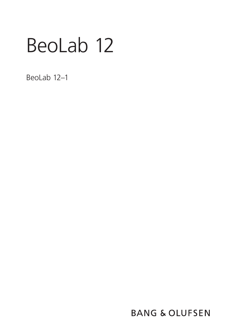 Инструкция по эксплуатации Bang & Olufsen BeoLab 12-1 - User Guide | 8 страниц
